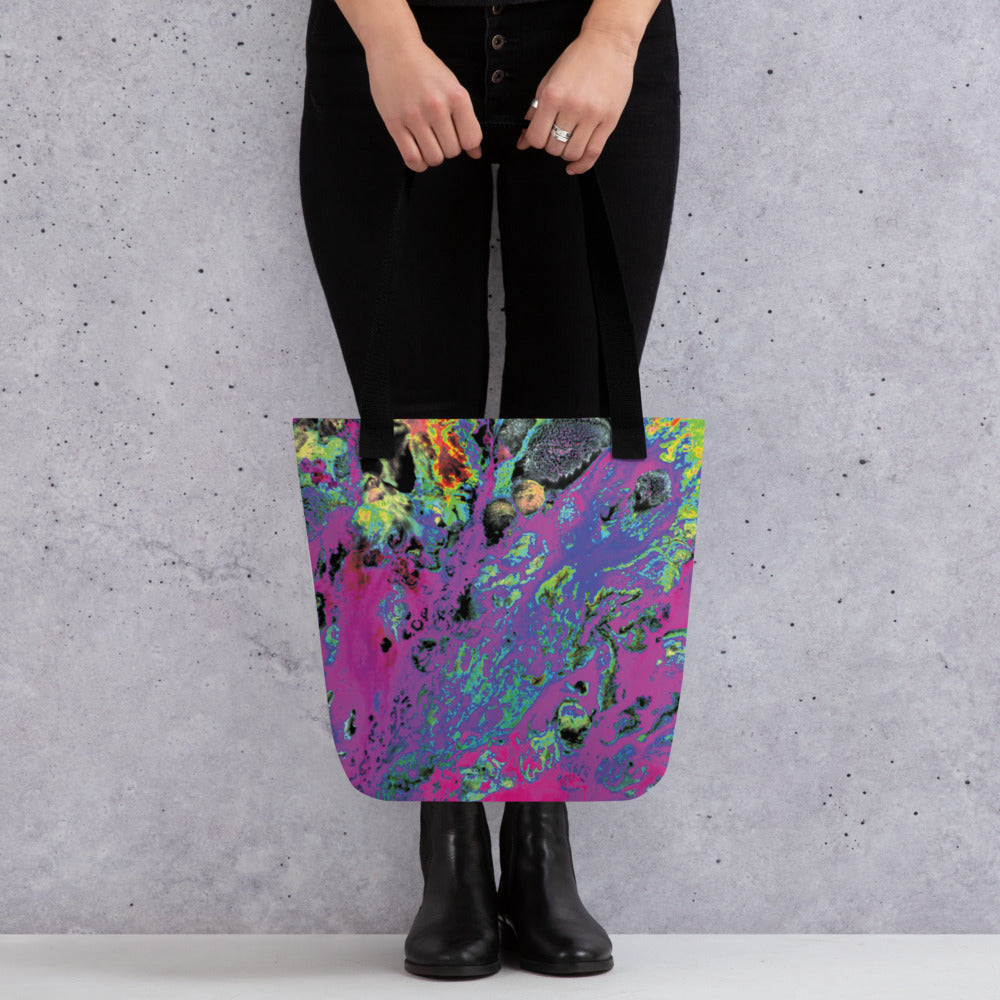 Magenta Abstract Art Shopping Tote Bag