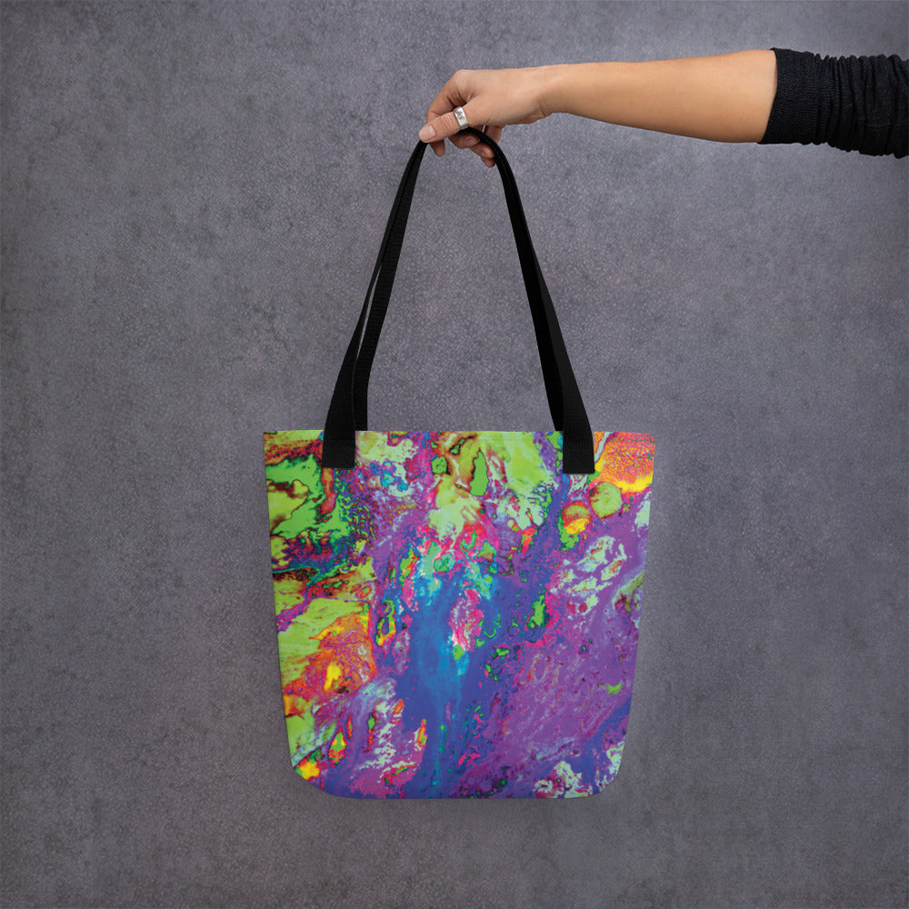 Neon Pastel Magenta Abstract Art Shopping Tote Bag