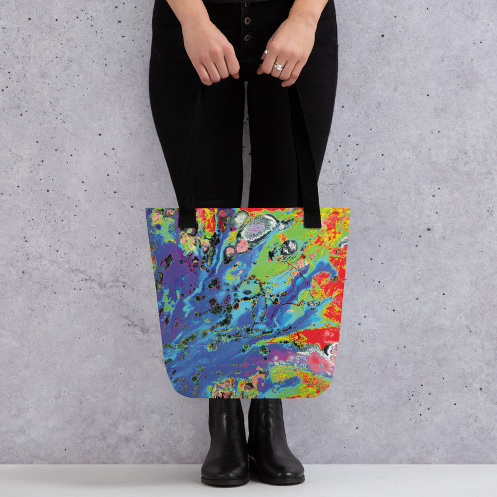 Neon Abstract Art Shopping Tote Bag