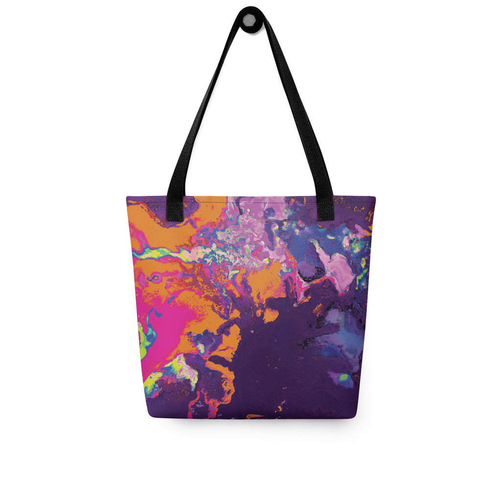Purple Orange Abstract Art Shopping Tote Bag