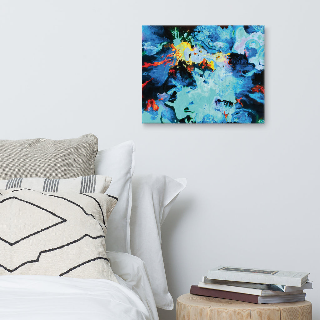 Aqua Abstract Art Canvas Print