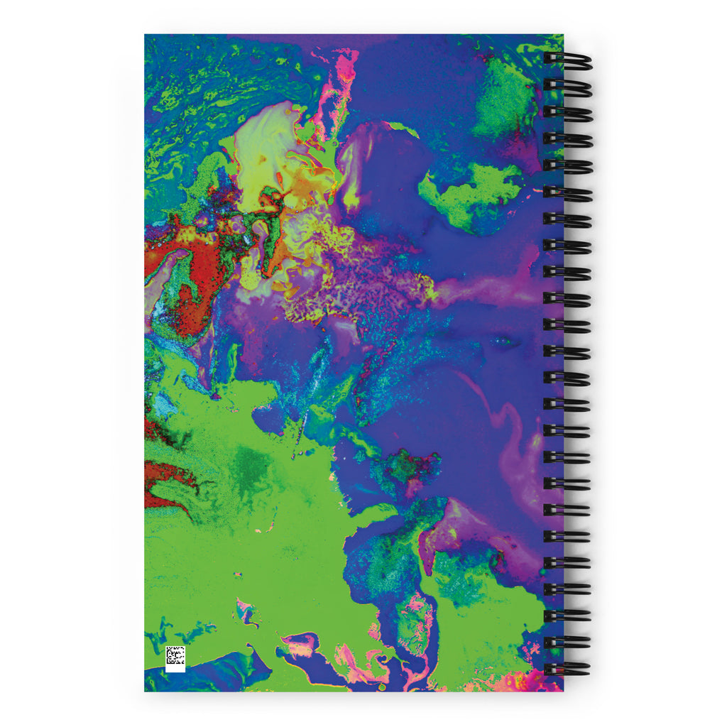 Neon Abstract Art Dot Grid Spiral Notebook