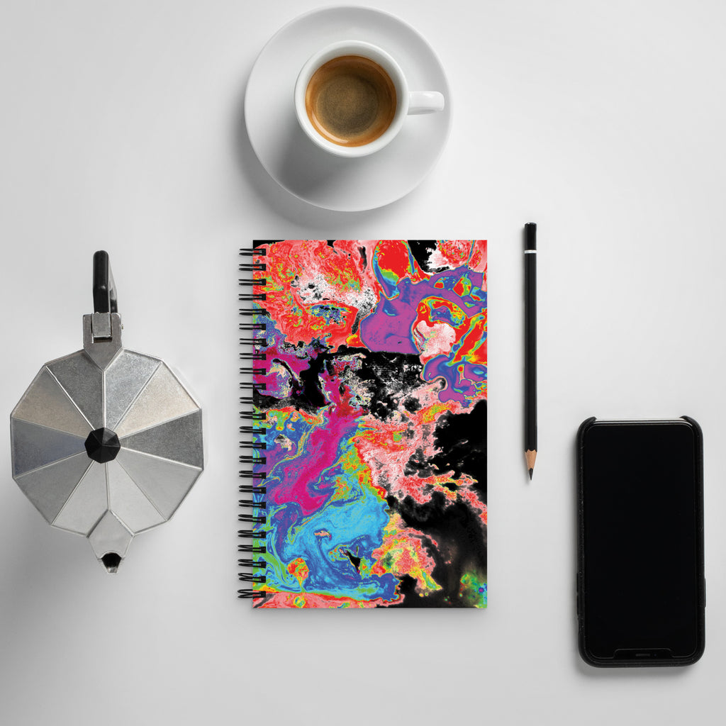 Neon Colorful Dot Grid Spiral Notebook
