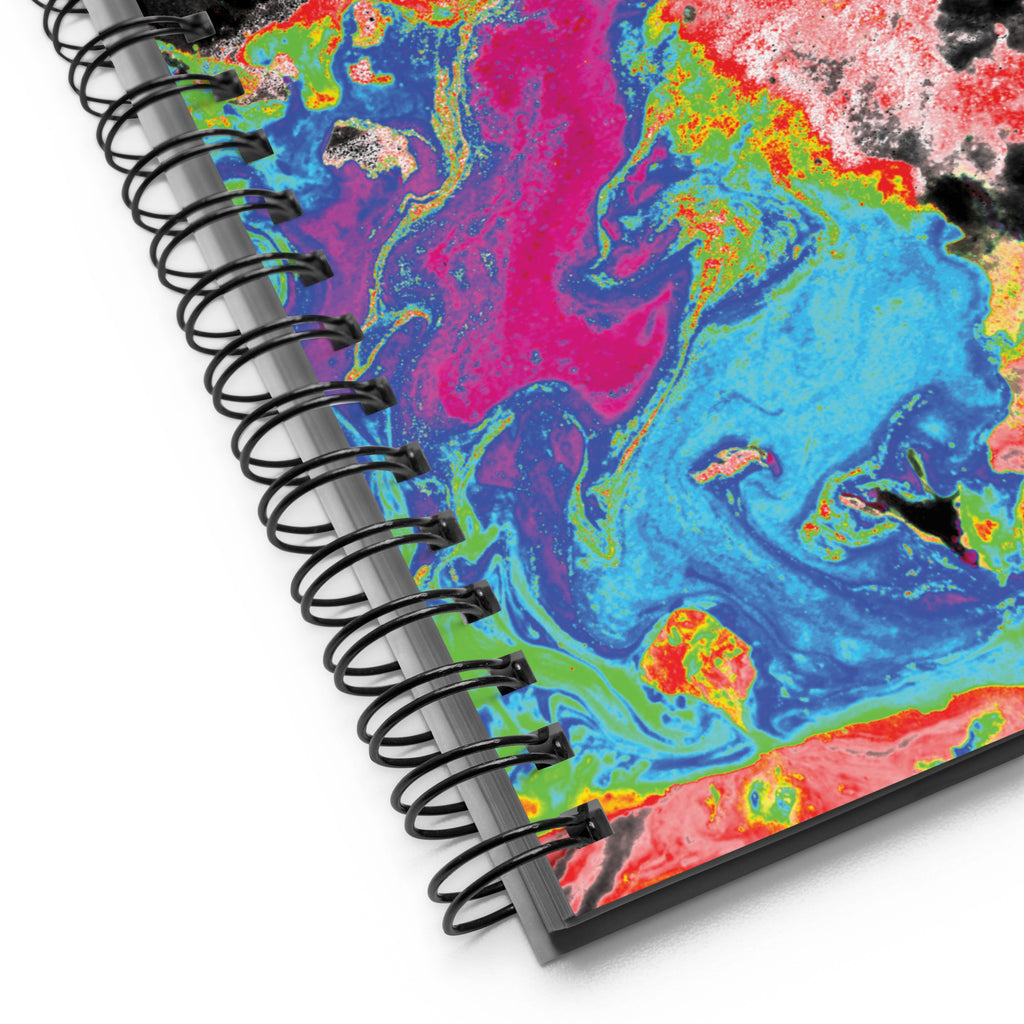 Neon Colorful Abstract Art Dot Grid Spiral Notebook