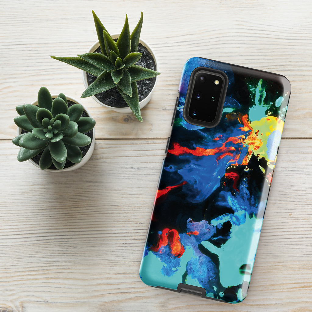 Aqua Abstract Art Tough Samsung Galaxy Case