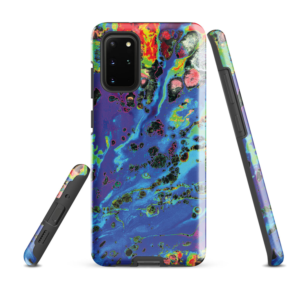 Neon Blue Abstract Art Tough Samsung Galaxy Case