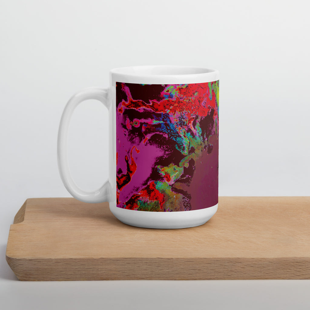Maroon Abstract Art Ceramic Coffee Mug