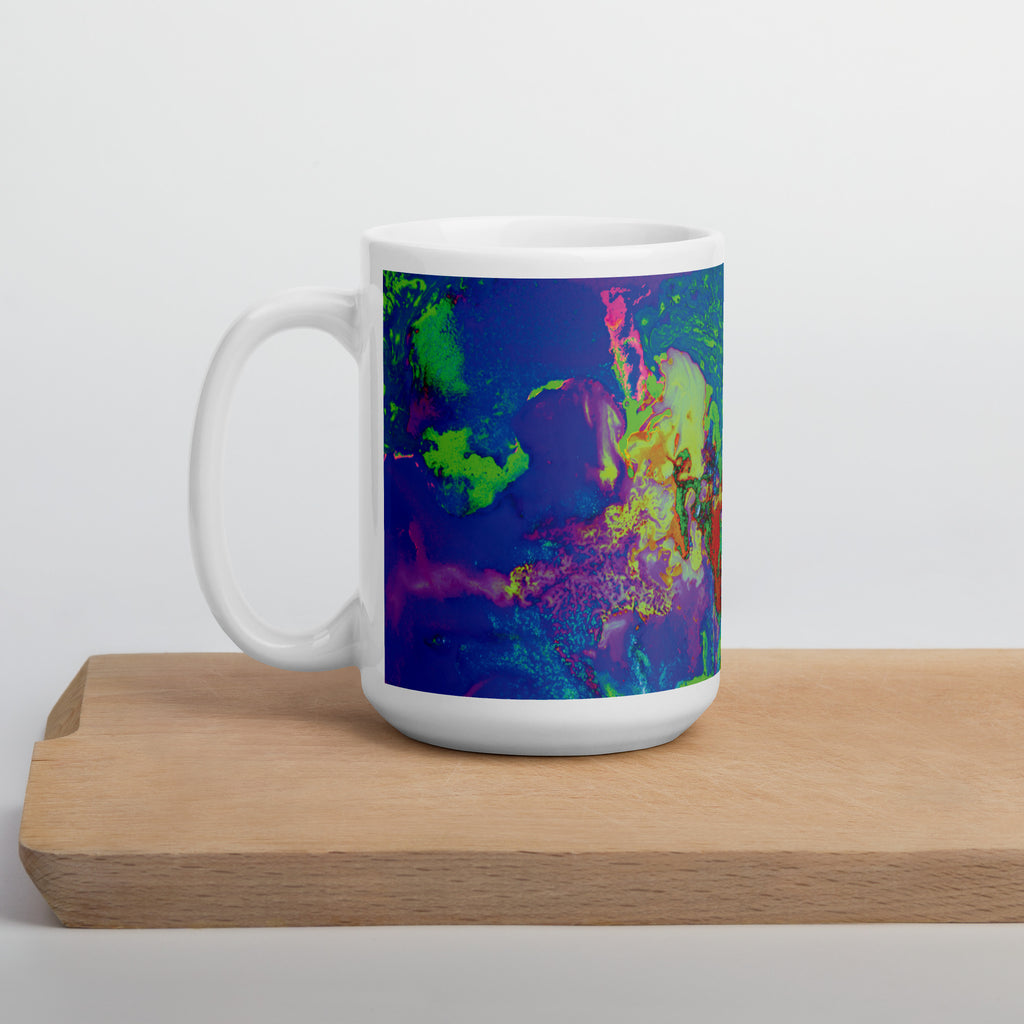 Neon Abstract Art Ceramic Coffee Mug