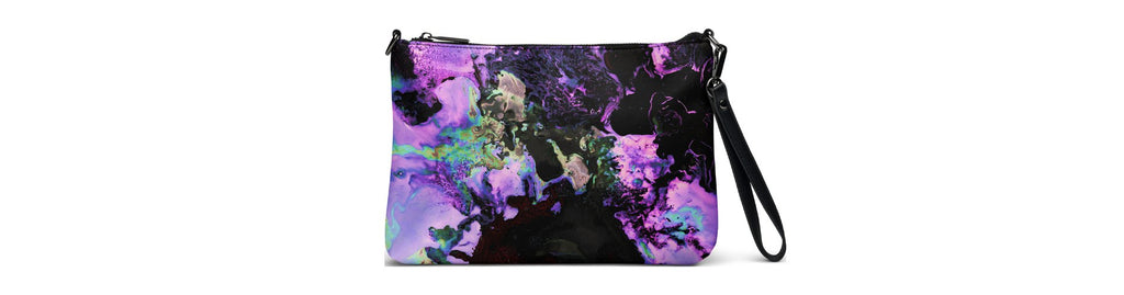 Lavender Abstract Art Crossbody Shoulder Bag