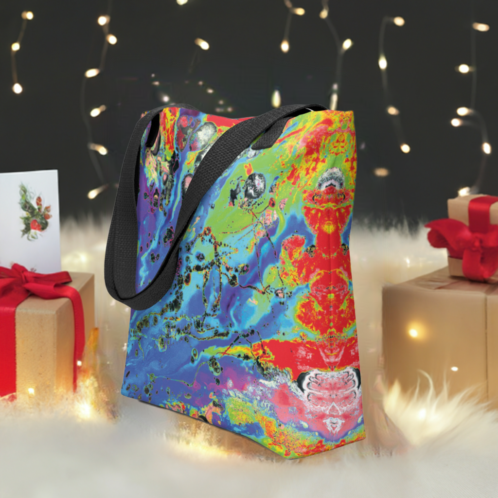 Neon Abstract Art Shopping Tote Bag