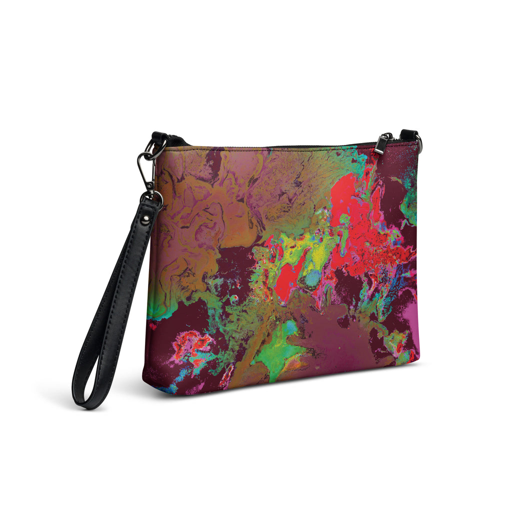 Maroon Abstract Art Versatile Crossbody Shoulder Bag