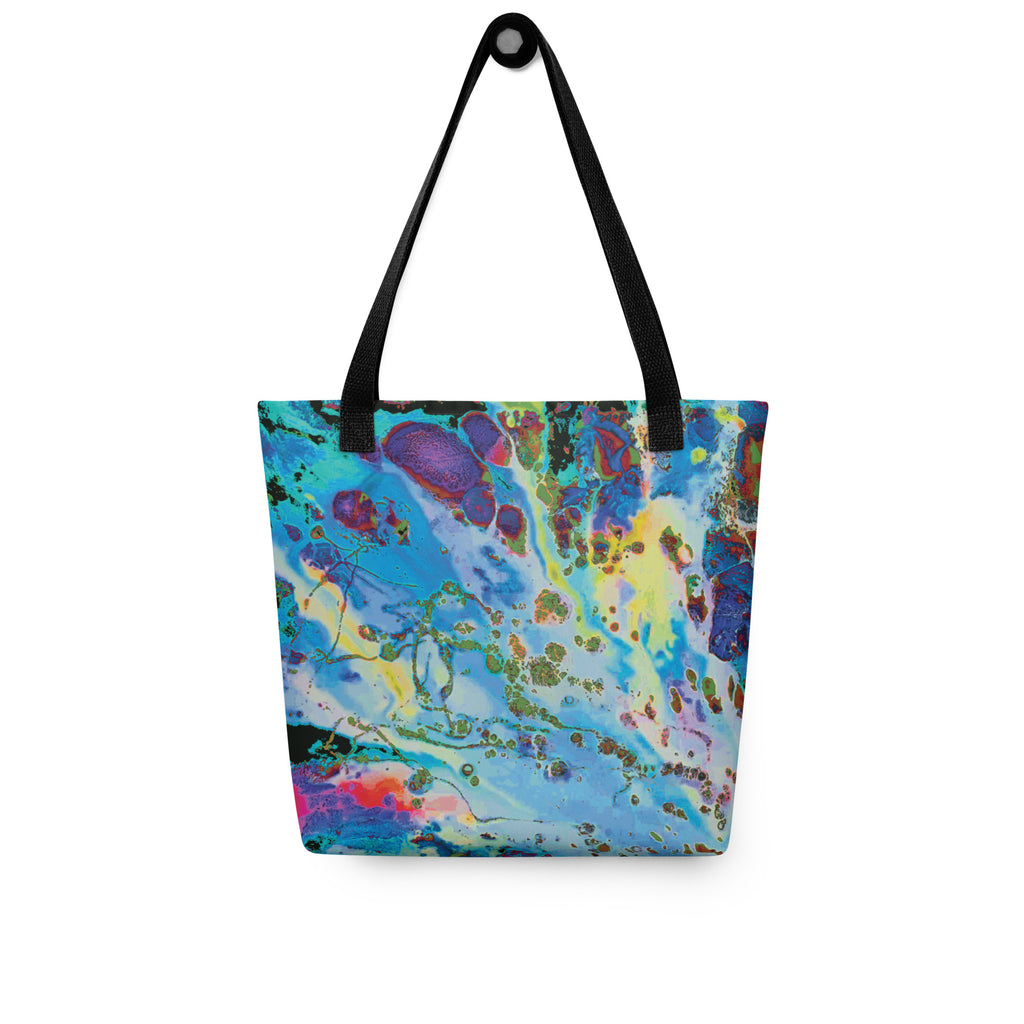 Blue Abstract Art Shopping Tote Bag