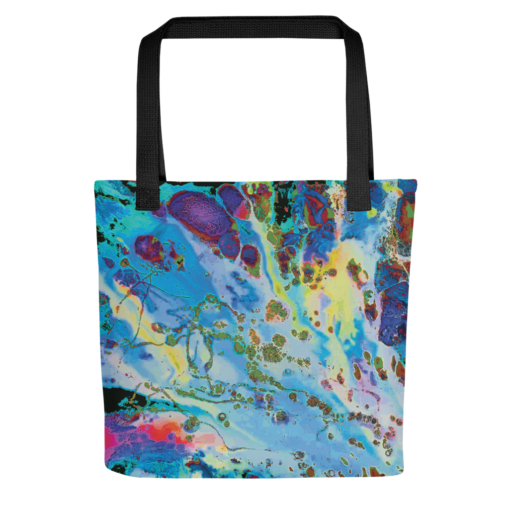 Blue Abstract Art Shopping Tote Bag