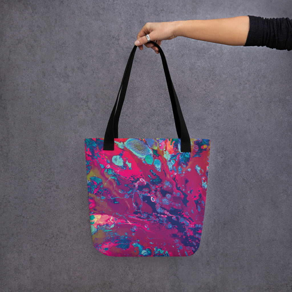 Magenta Abstract Art Shopping Tote Bag