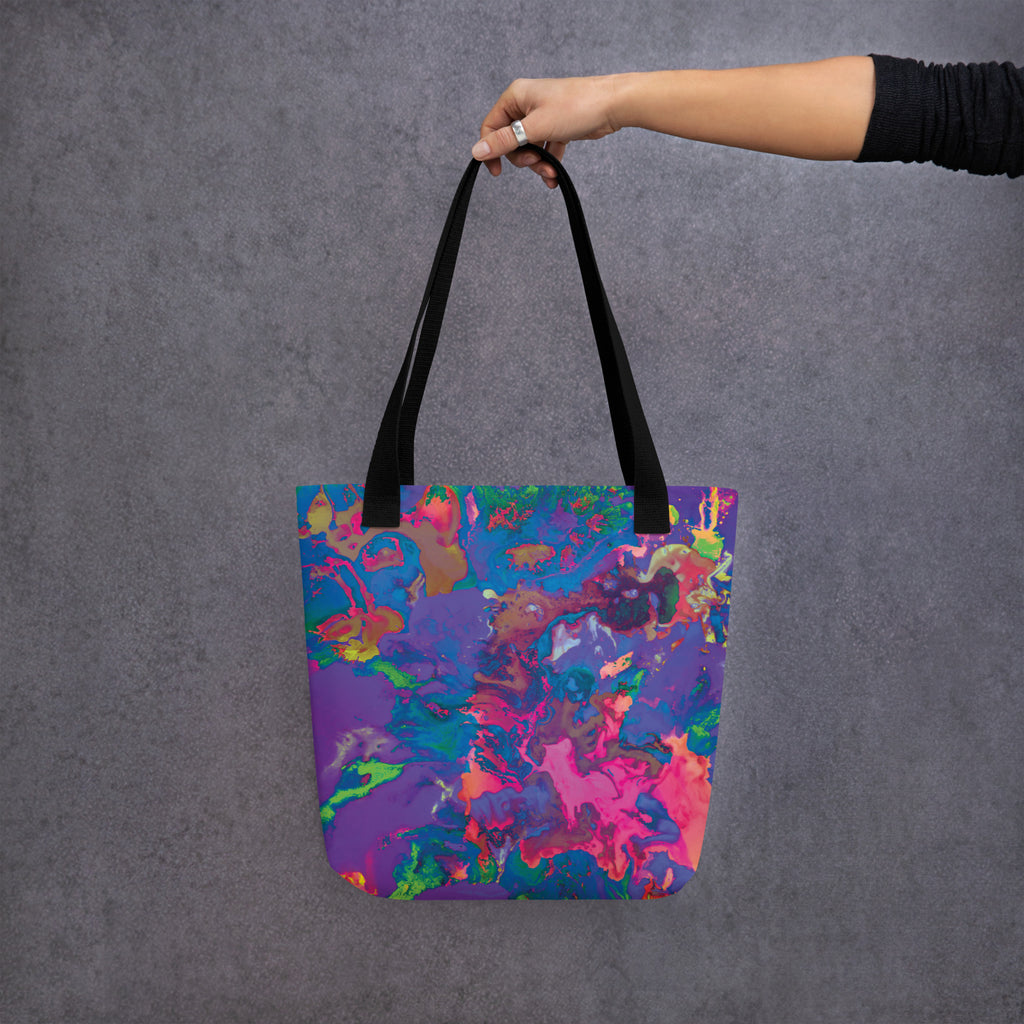 Purple Abstract Art Shopping Tote Bag