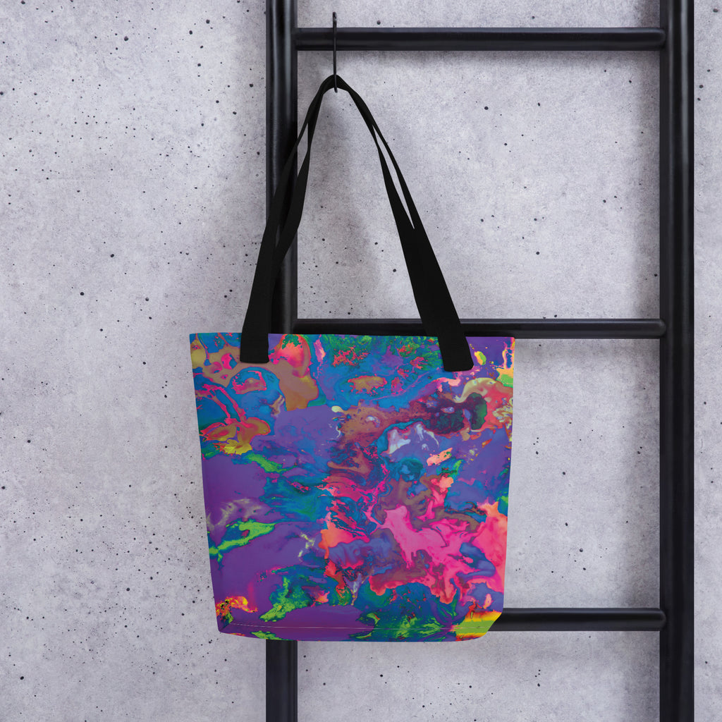 Purple Abstract Art Shopping Tote Bag