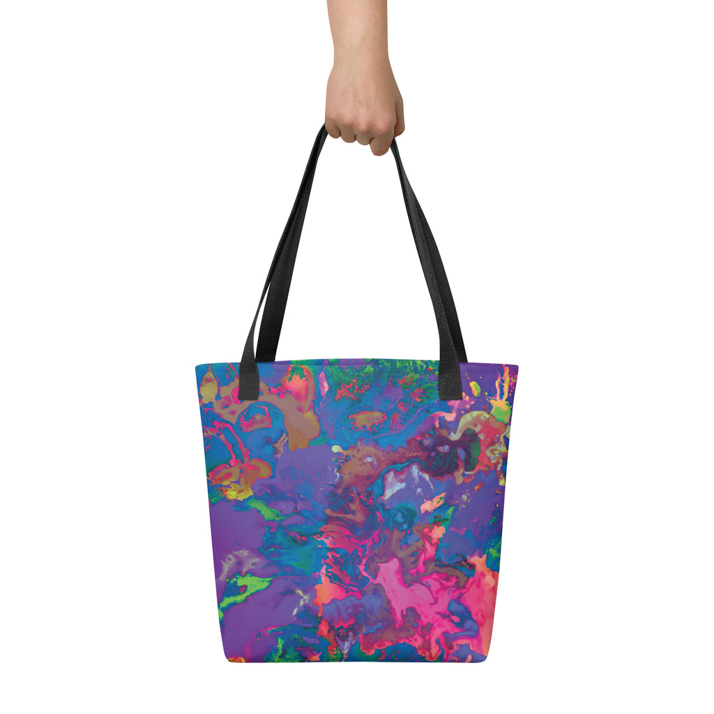 Purple Abstract Art Shopping Tote Bag