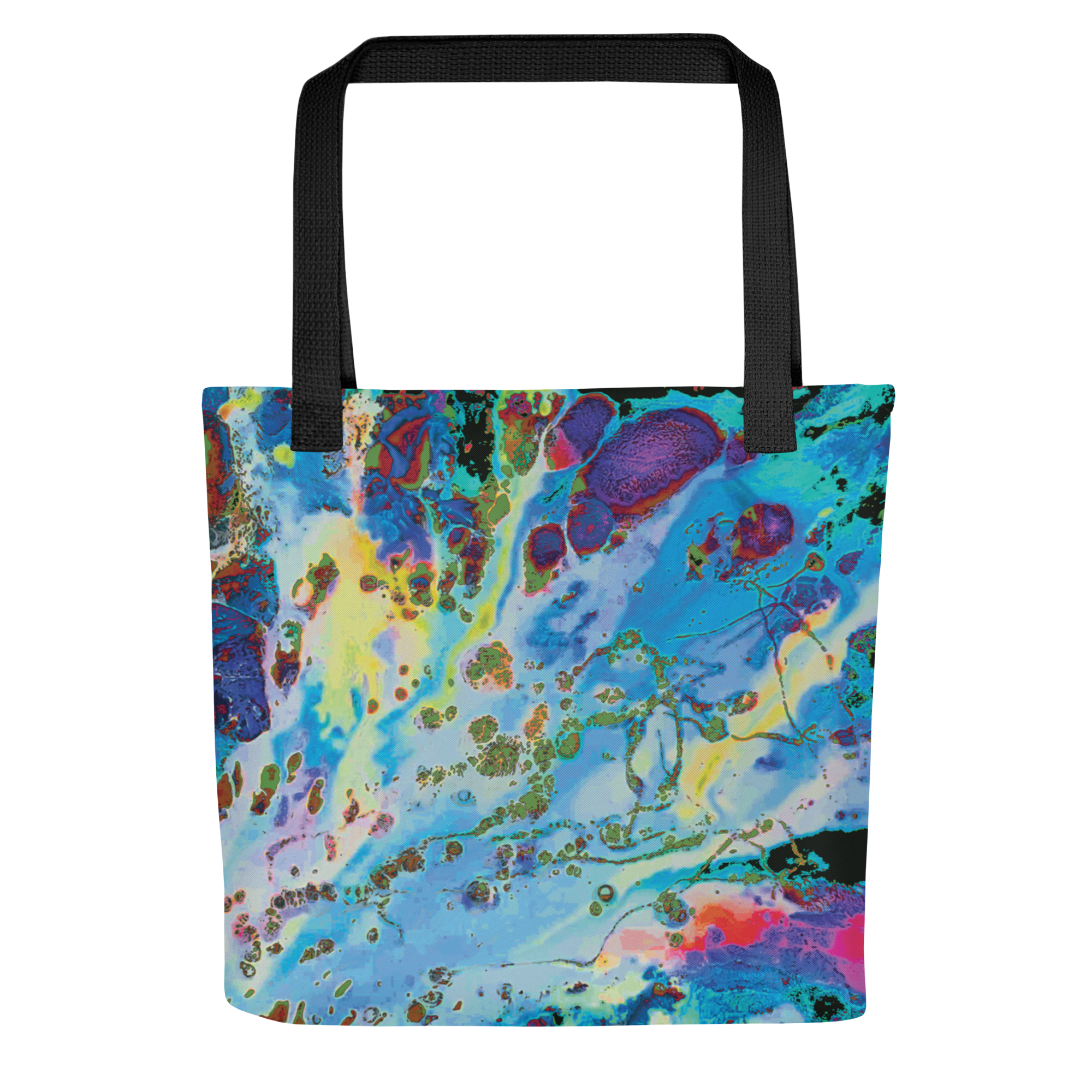 Blue Abstract Art Shopping Tote Bag