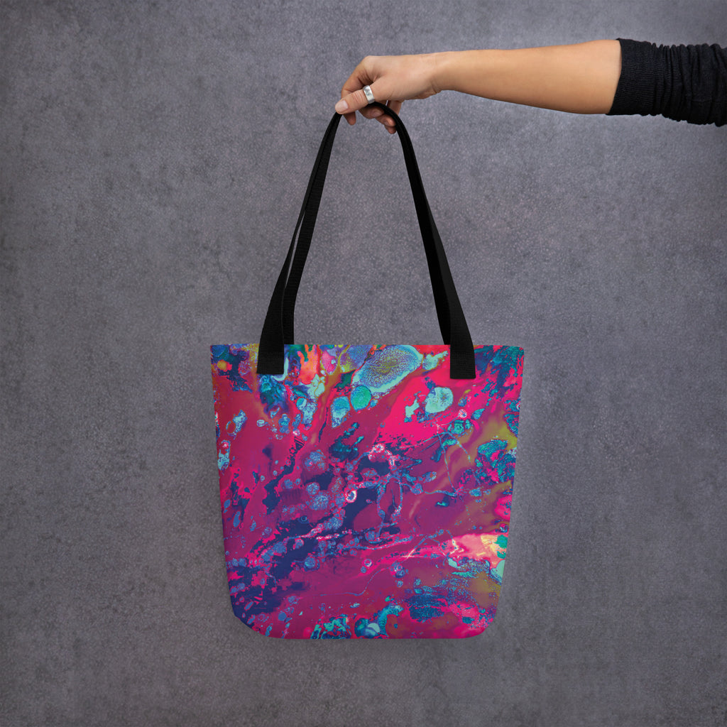 Magenta Abstract Art Shopping Tote Bag