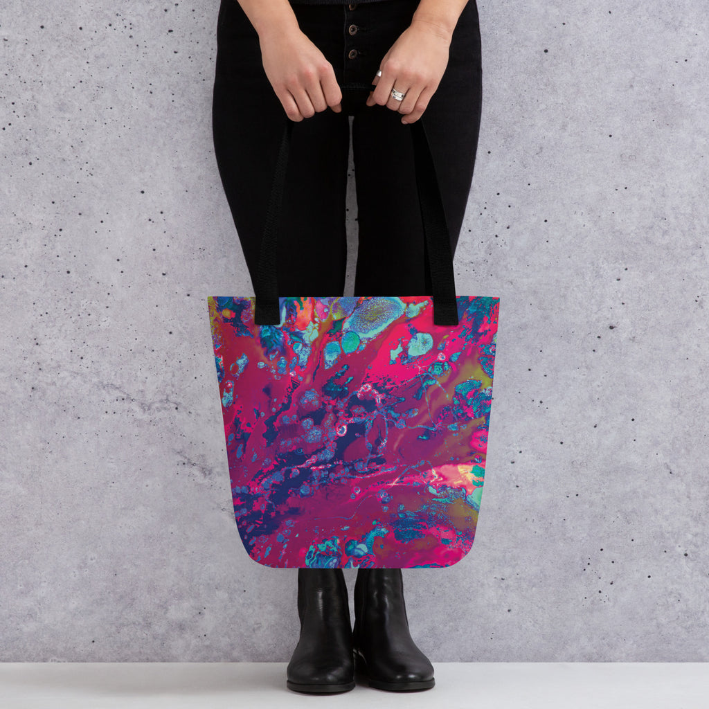 Magenta Abstract Art Shopping Tote Bag