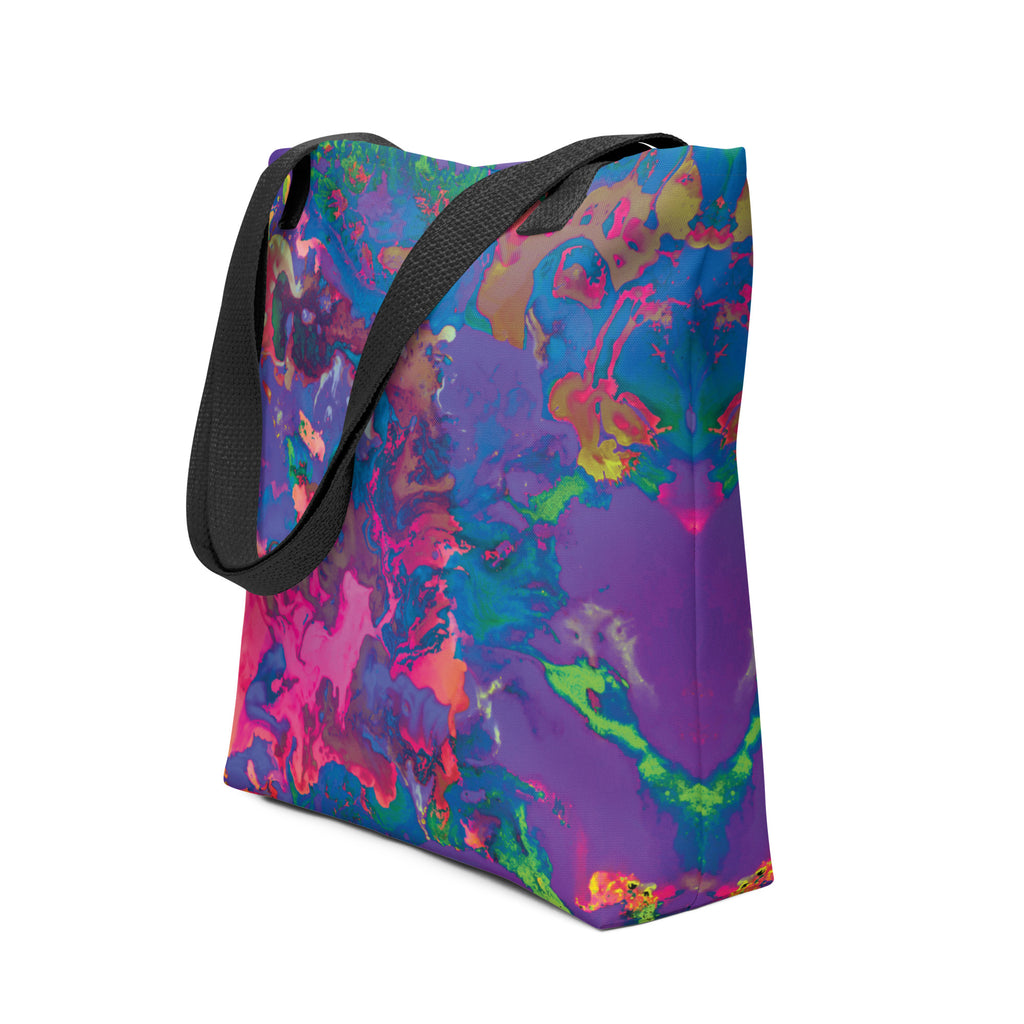 Purple Abstract Art Shopping Tote Bag