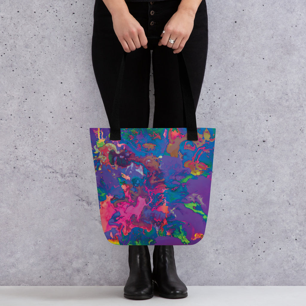 Purple Abstract Art Shopping Tote Bag