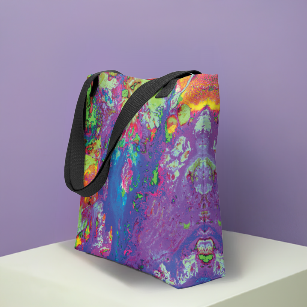 Neon Pastel Magenta Abstract Art Shopping Tote Bag