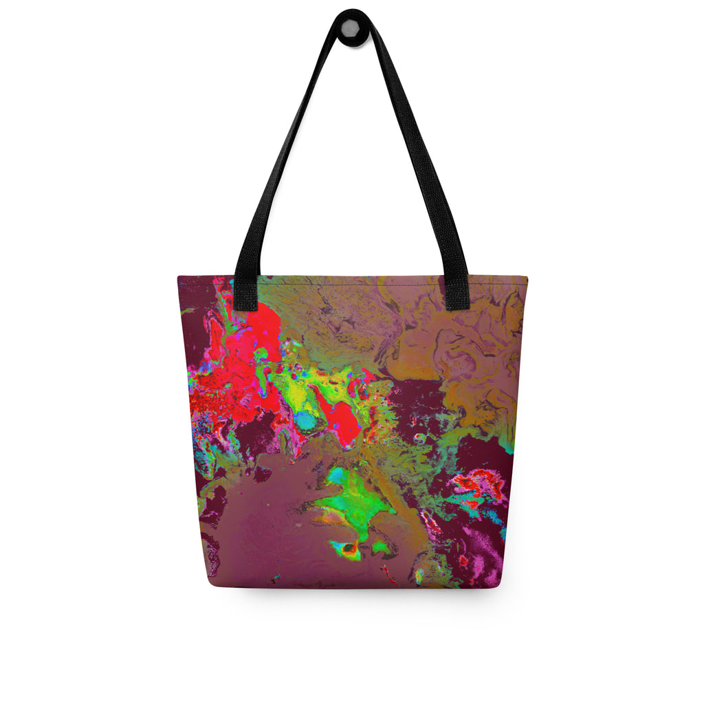 Magenta Abstract Art Tote Bag with Black Handle