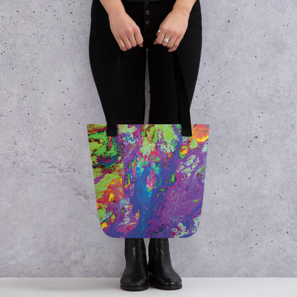 Neon Pastel Magenta Abstract Art Shopping Tote Bag
