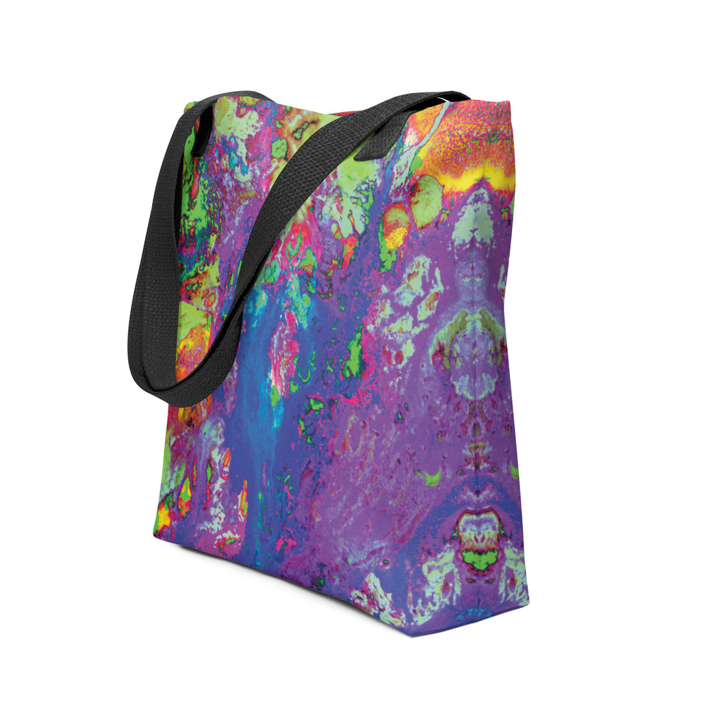 Neon Pastel Magenta Abstract Art Shopping Tote Bag