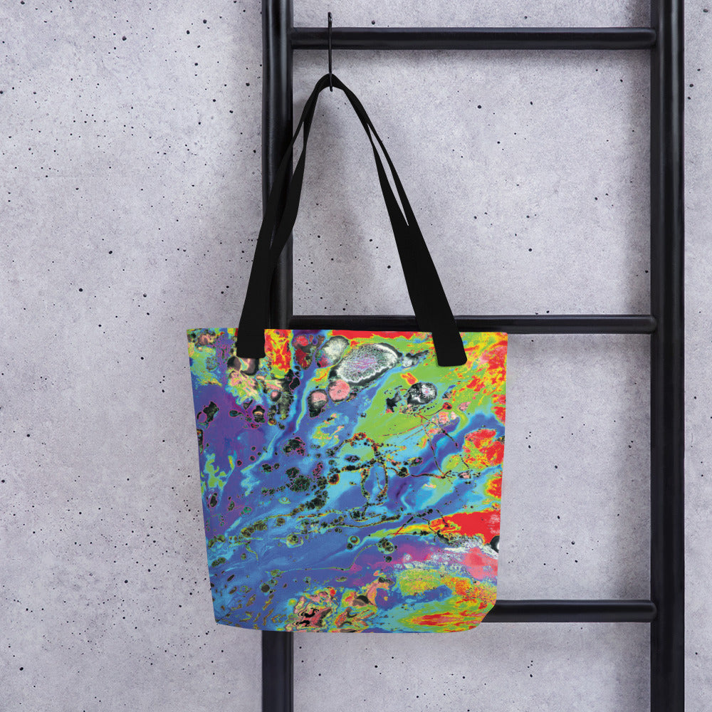 Neon Abstract Art Shopping Tote Bag