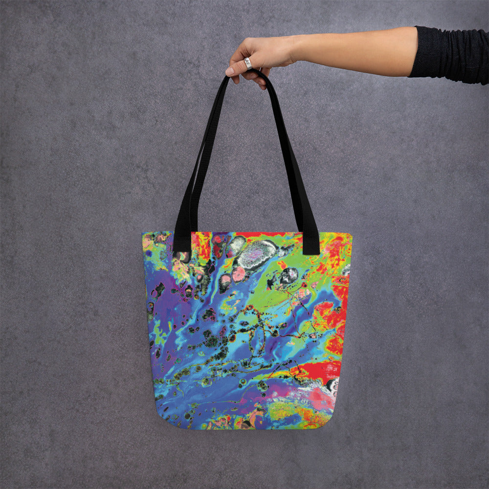 Neon Abstract Art Shopping Tote Bag