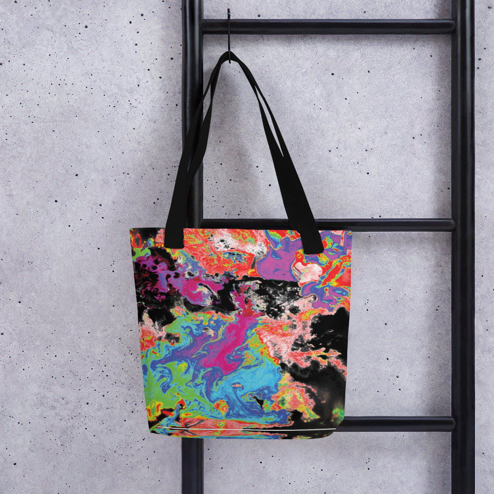Neon Abstract Art Shopping Tote Bag