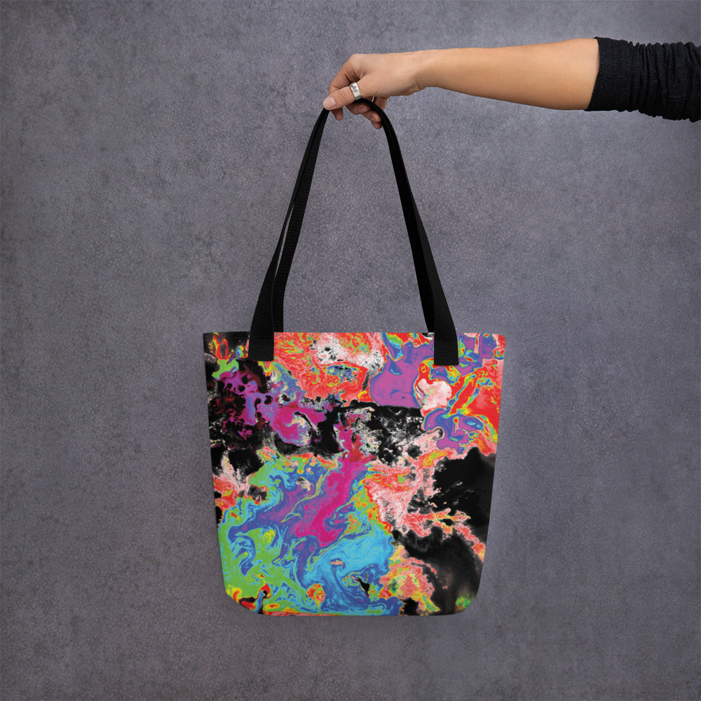 Neon Abstract Art Shopping Tote Bag