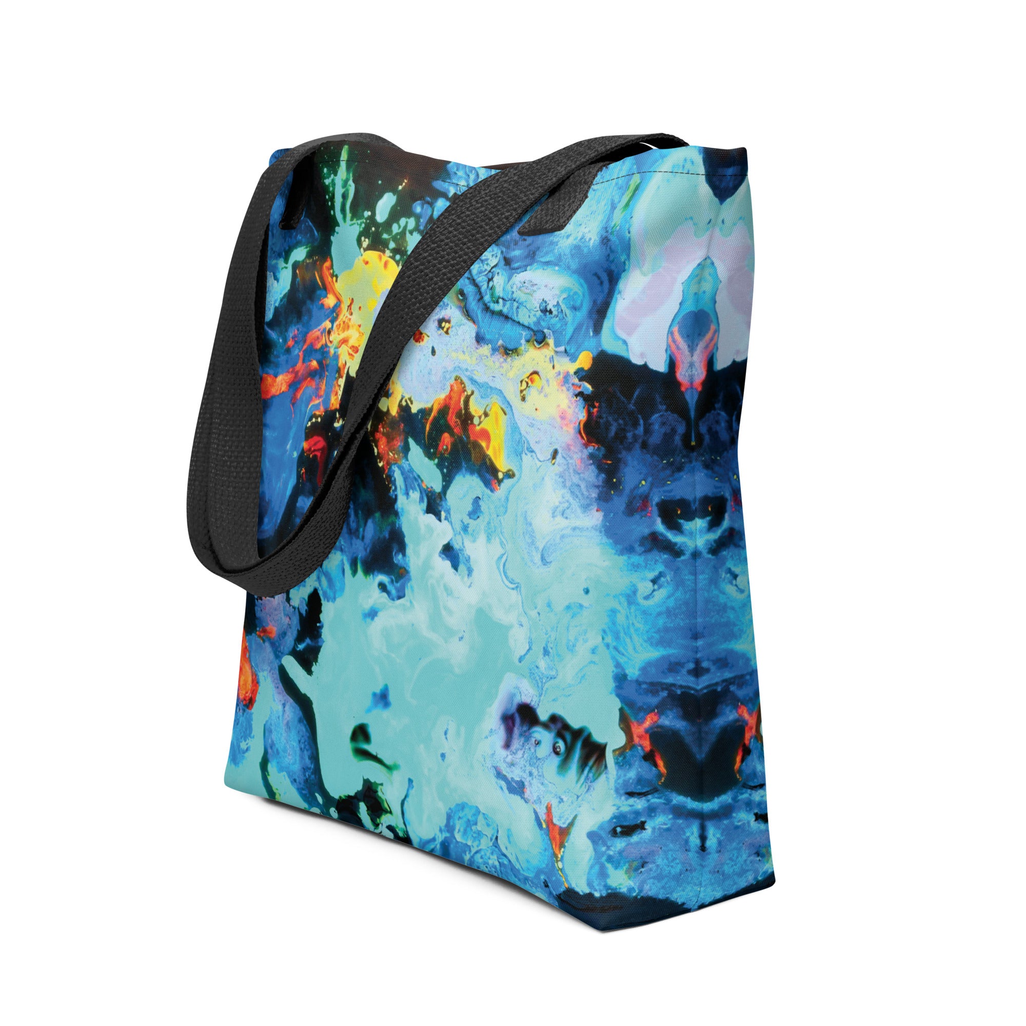 Aqua Abstract Art Shopping Tote Bag