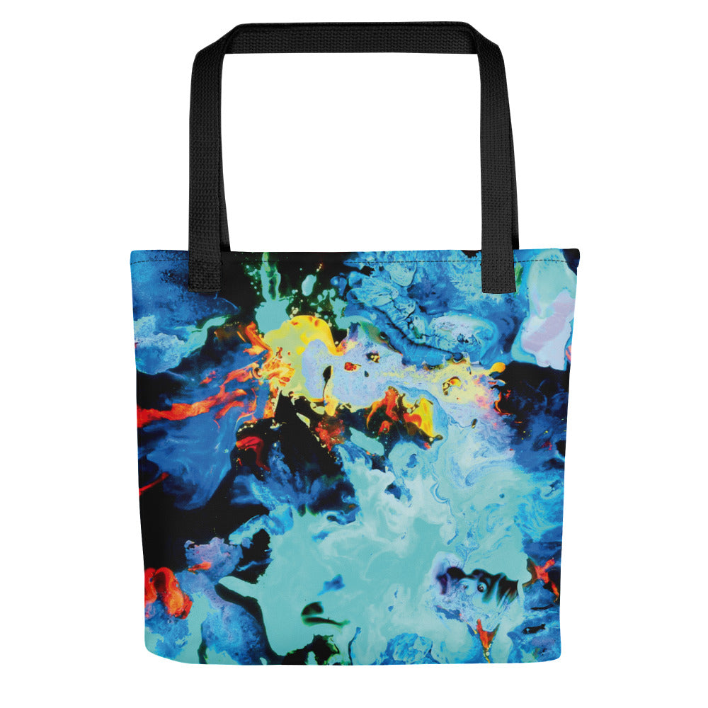 Aqua Abstract Art Shopping Tote Bag