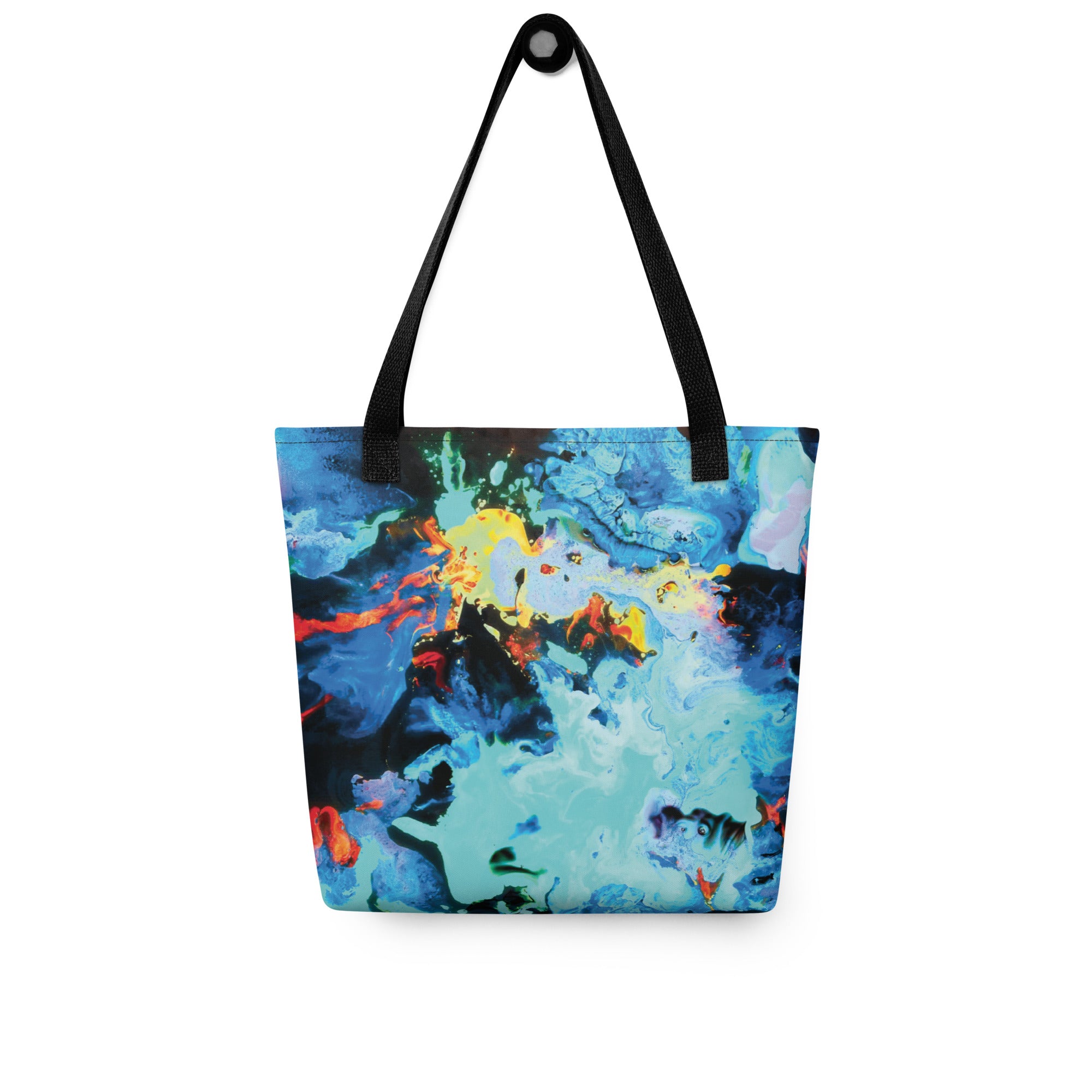 Aqua Abstract Art Shopping Tote Bag