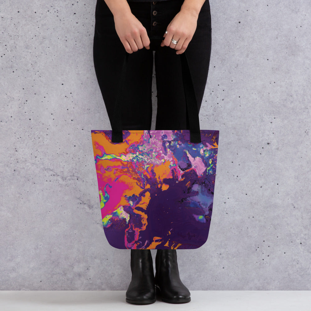 Purple Orange Shopping Tote Bag