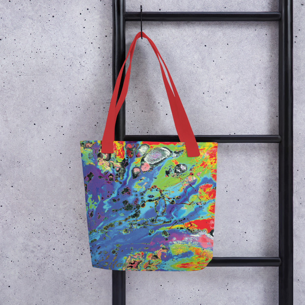 Neon Abstract Art Shopping Tote Bag