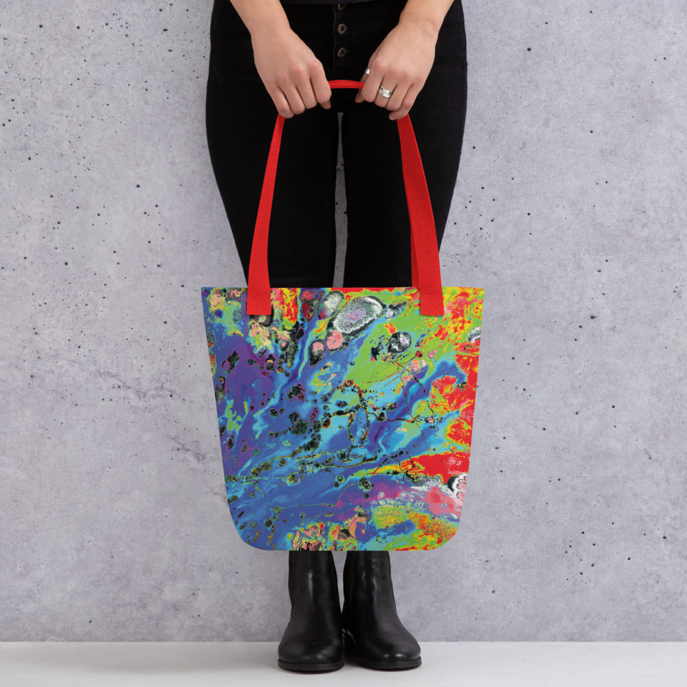 Neon Abstract Art Shopping Tote Bag