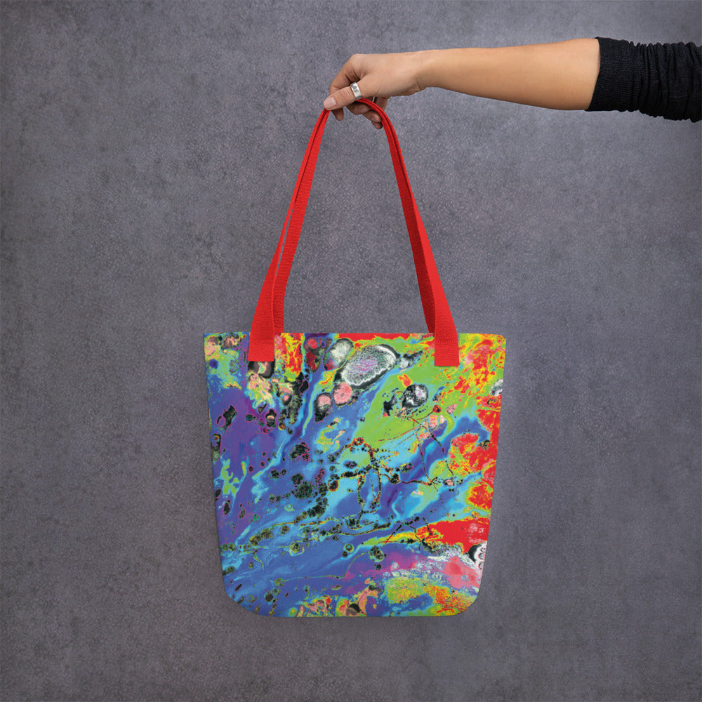 Neon Abstract Art Shopping Tote Bag