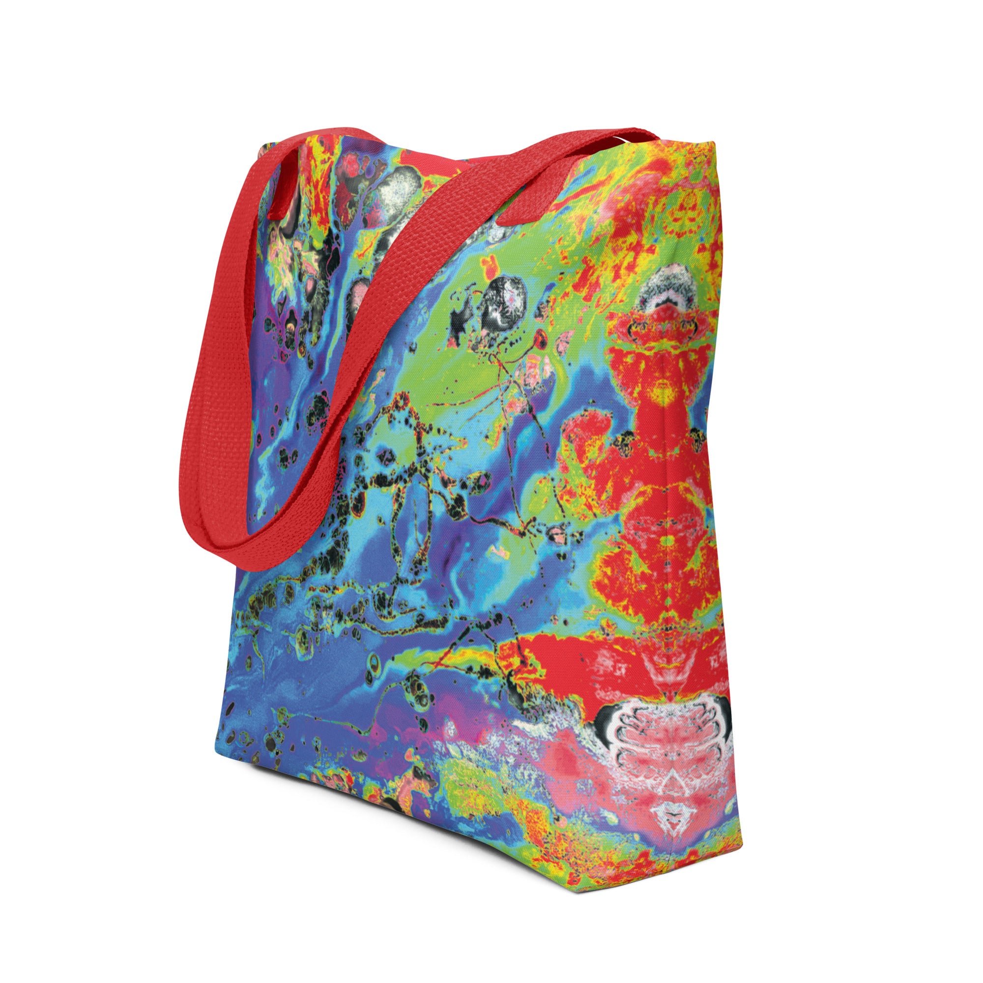 Neon Abstract Art Shopping Tote Bag