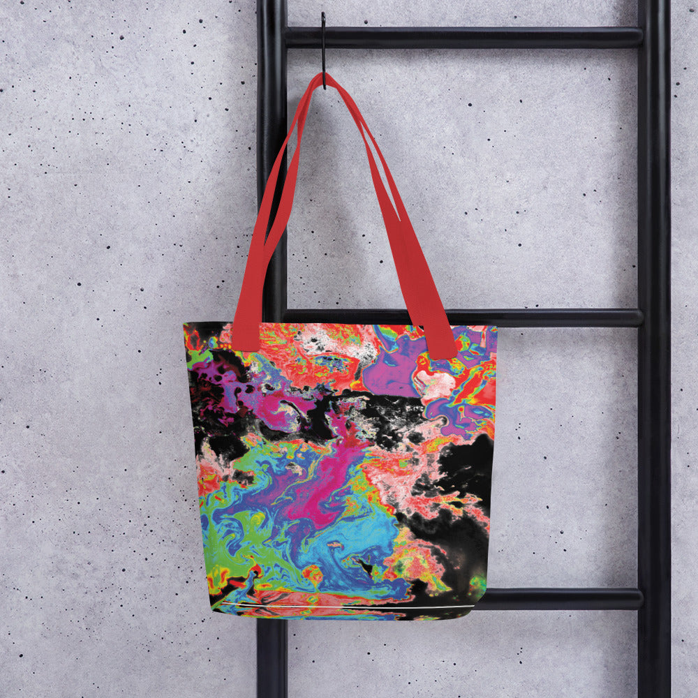 Neon Abstract Art Shopping Tote Bag