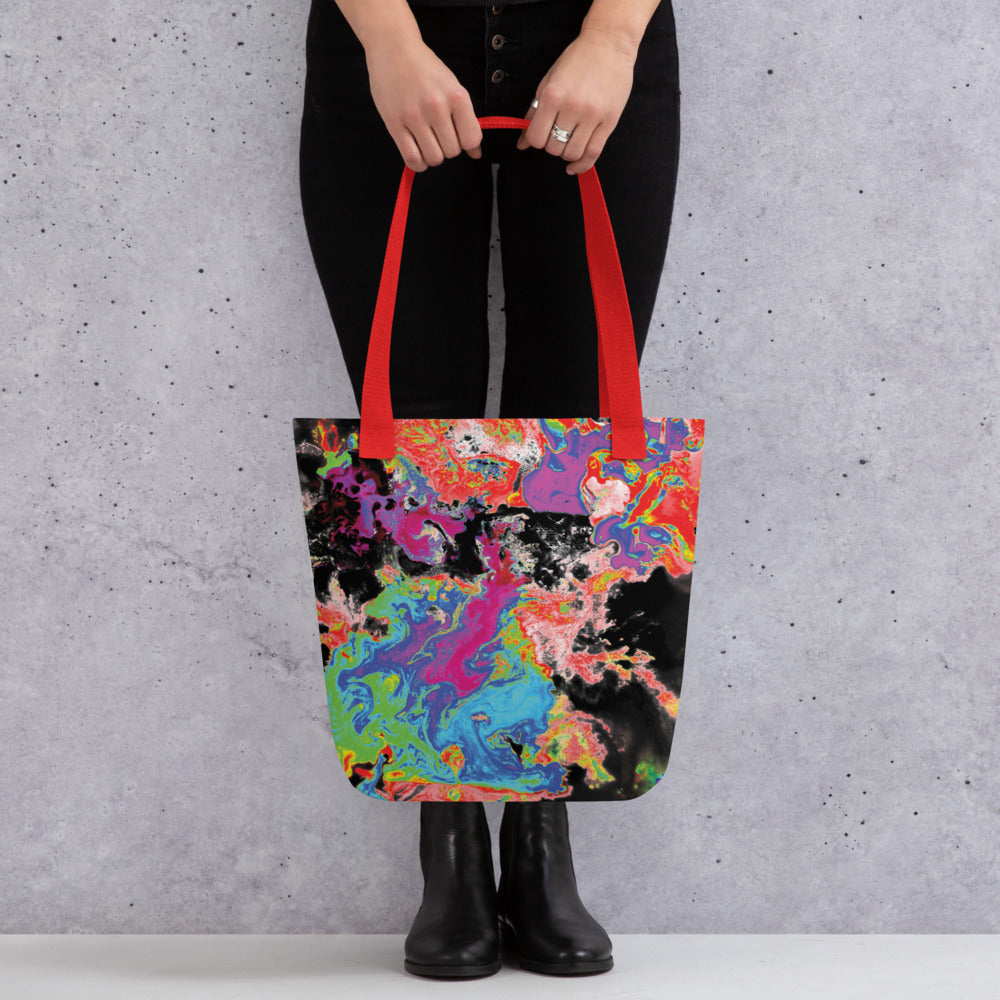 Neon Abstract Art Shopping Tote Bag