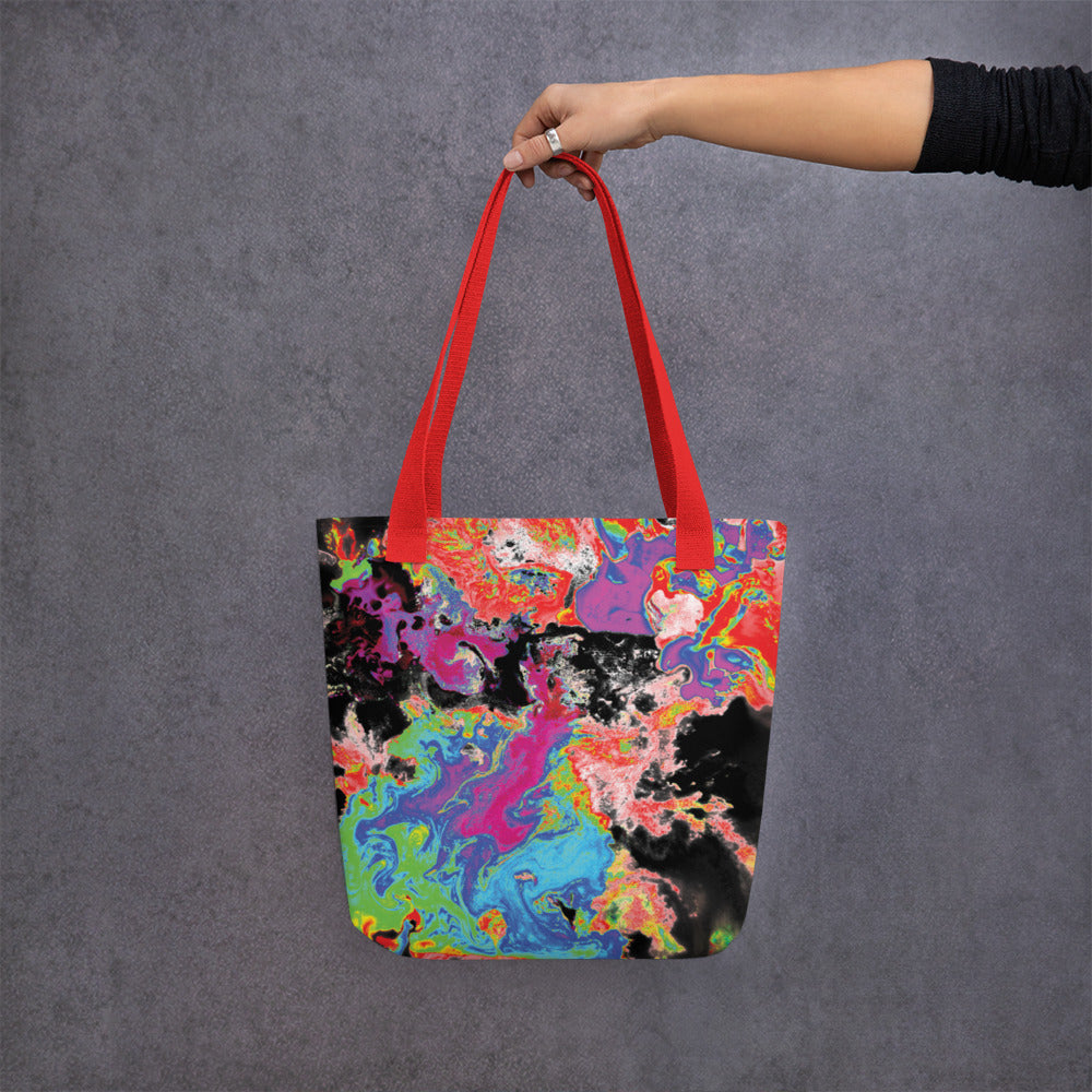 Neon Abstract Art Shopping Tote Bag