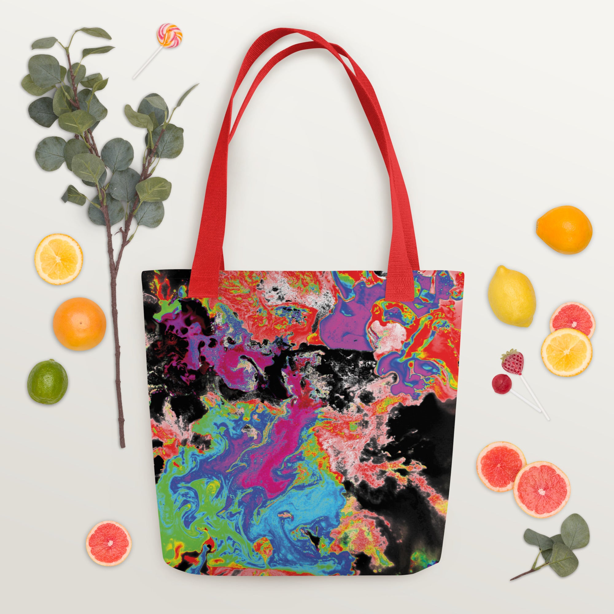 Neon Abstract Art Shopping Tote Bag