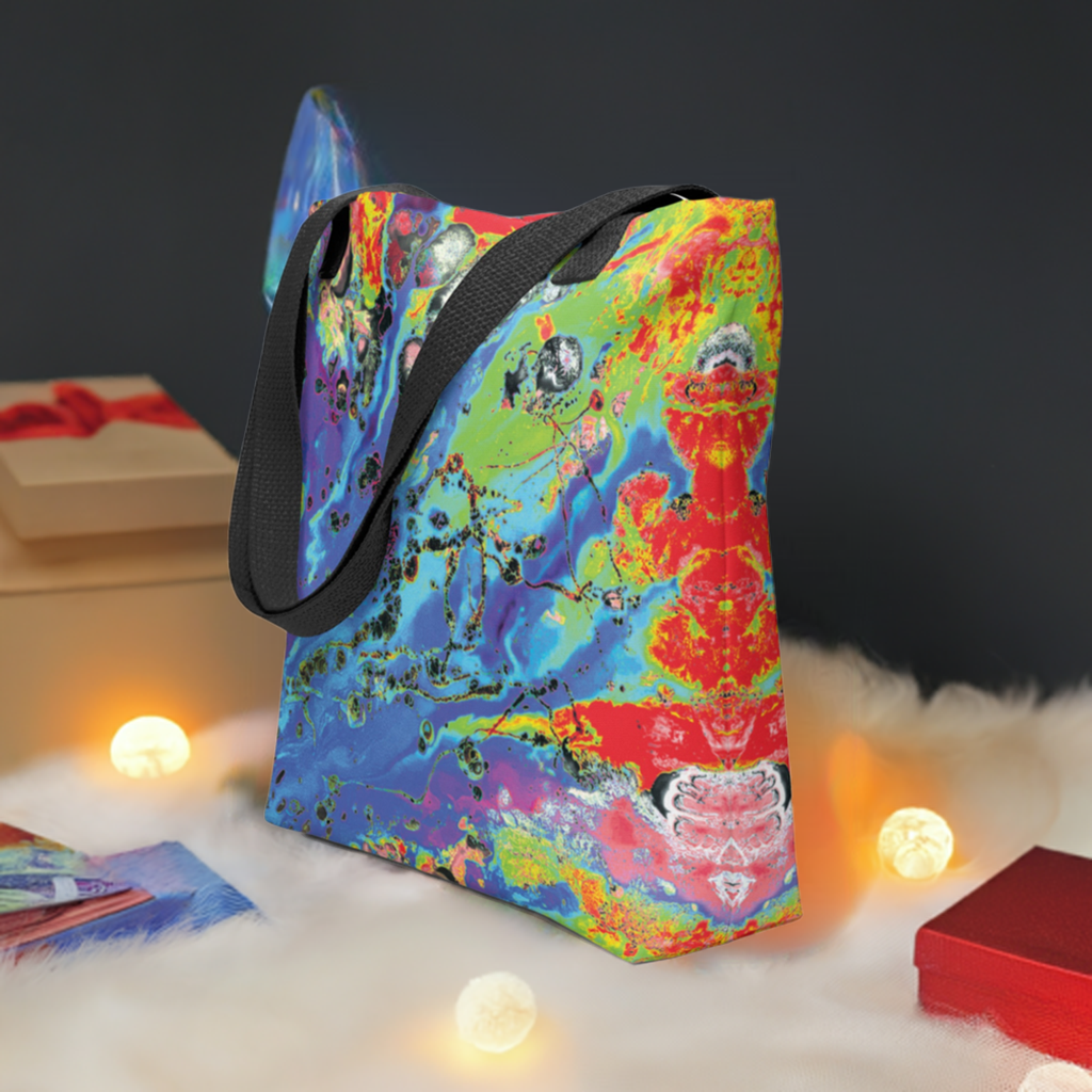 Neon Abstract Art Shopping Tote Bag