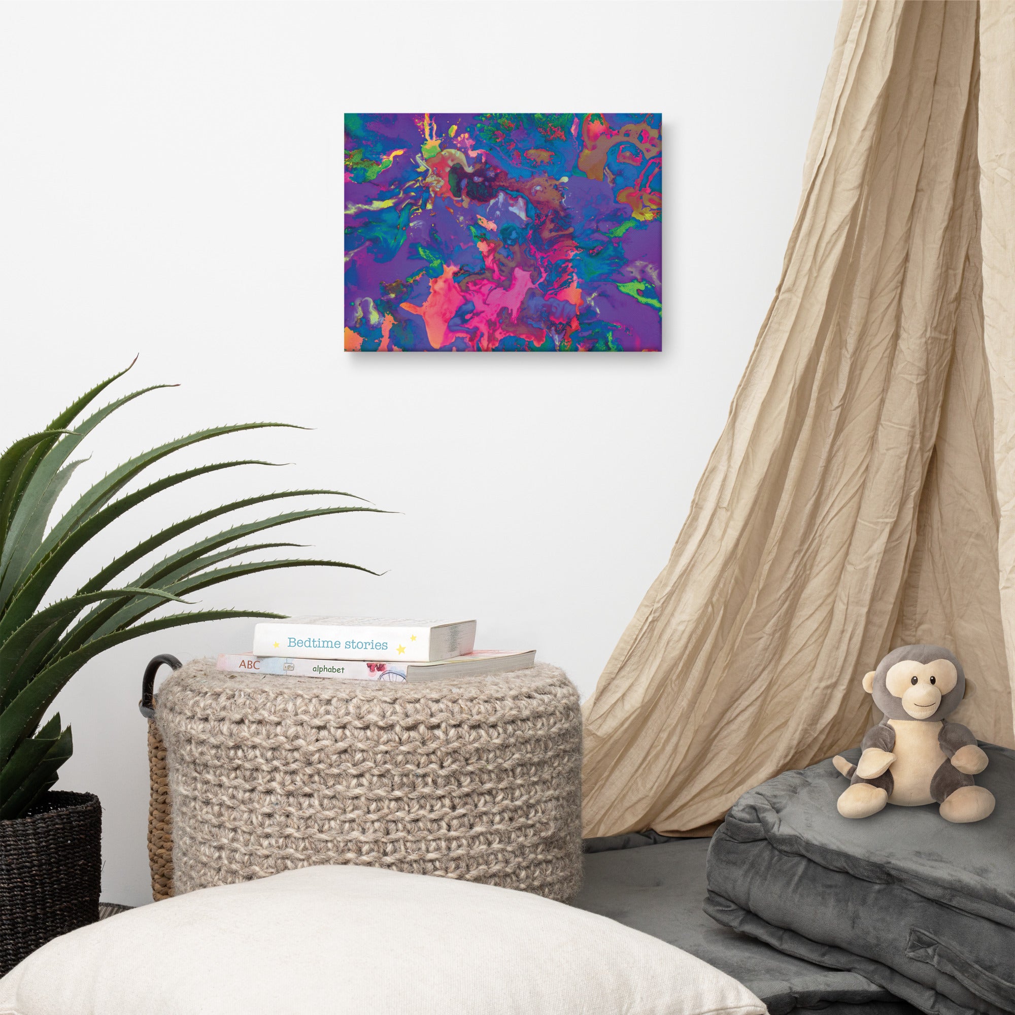 Pastel Magenta Abstract Art Canvas Print