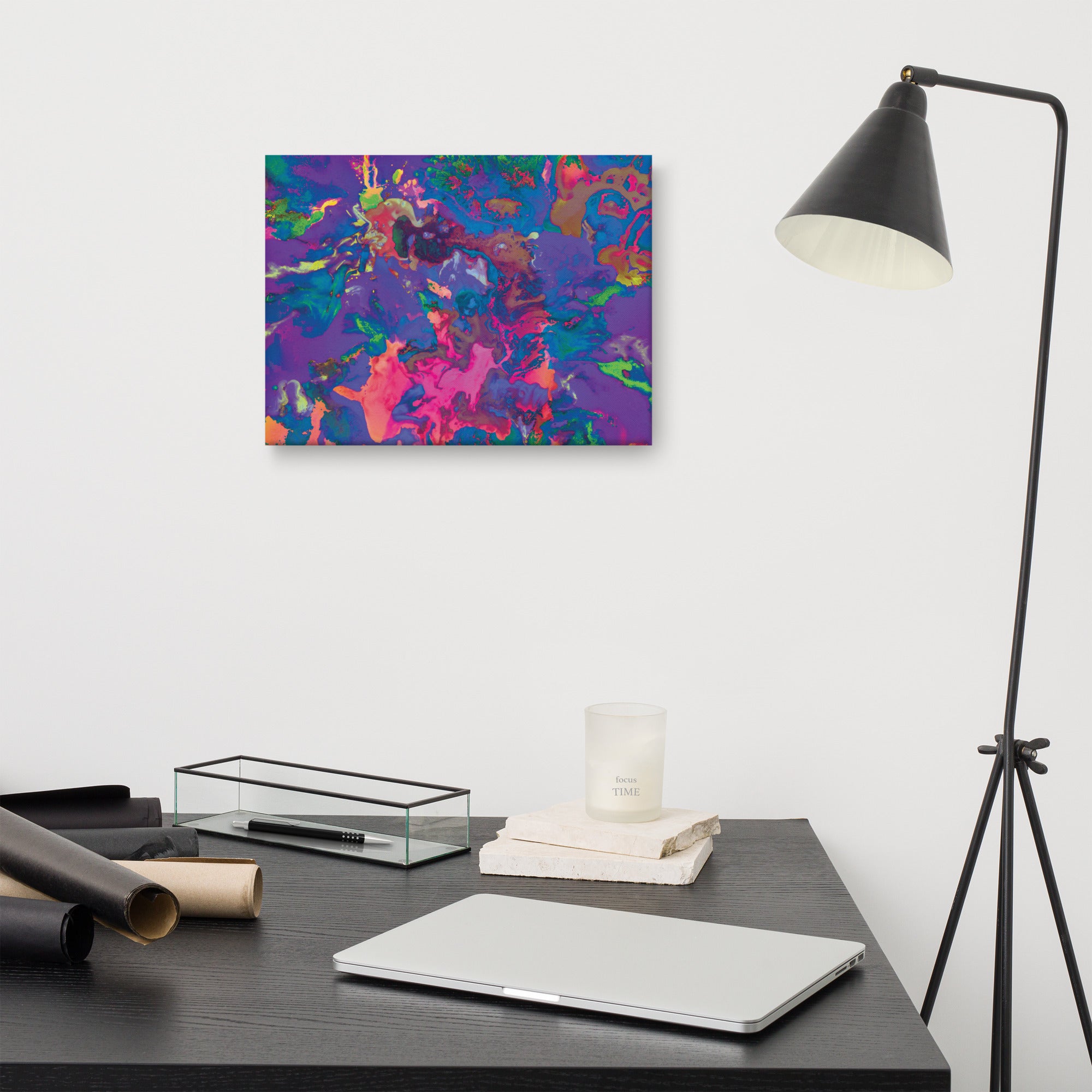 Pastel Magenta Abstract Art Canvas Print