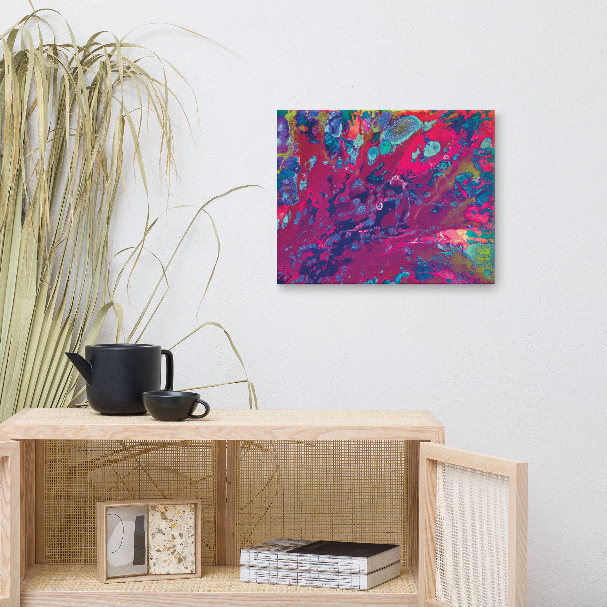 Magenta Abstract Art Canvas Print
